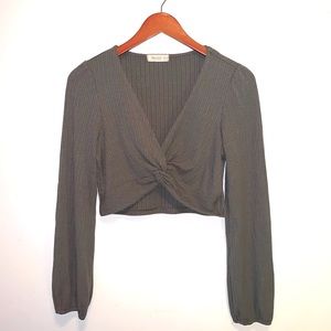 Long Sleeve Crop Top, L